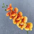 Artificial 3D Phalaenopsis orchid branch orange fake flower for wedding home decor - Orange