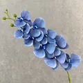 Blue 3D Artificial Orchid Stem Faux Phalaenopsis Flower for Home Wedding Decor Gift - Glaze Blue