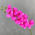 Artificial 9-head pink Phalaenopsis orchid soft rubber flower branch for home decor - Purple