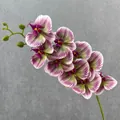 Artificial orchid branch purple green 3d flower stem home wedding hotel decor display item - Green Purple