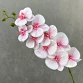 Artificial phalaenopsis orchid branch white pink 9 heads soft rubber fake flower decoration - Light Pink