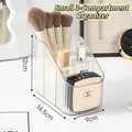 Elegant 3-slot transparent makeup organizer with fluted texture for vanity storage - Three-Grid Style (4358) / M / Clear White