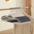 Quiet gray heavy duty non-slip clothes hanger with reinforced double-slot design for home - Double Position Style / Quiet Grey