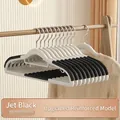 Non-slip heavy-duty space-saving clothes hangers in white and black variant for home use - Double Position Style / Obsidian Black