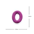 Purple letter O embroidery patch DIY clothing decorative accessory, 3.4x2.9cm size. - Number 0(DW9964-0)