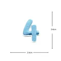Blue number 4 embroidered patch iron on DIY clothing decoration applique badge 3.4cm - Number 4(DW9964-4)