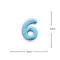 Blue number 6 embroidered patch DIY apparel clothing decorative accessory 3.4x2.6cm - Number 6(DW9964-6)