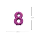 Purple embroidered number 8 patch DIY garment clothing decorative patch size: 3.4x2.3cm - Number 8(DW9964-8)