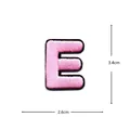 Pink embroidered letter E patch, clothing accessory for DIY repair and decoration. - Letter E