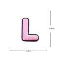 Pink Letter L Embroidery Patch Iron On Patch Applique Clothing Accessory 3.4x2.5cm - Letter L