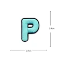 Embroidered alphabet letter P patch clothing accessory DIY repair badge Tiffany blue 3.4x2.7 cm - Letter P