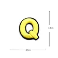 Yellow Letter Q Embroidery Patch Iron On Sew On Alphabet Badge Clothing DIY Accessory - Letter Q