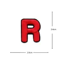 Red letter R embroidery patch, clothing DIY repair accessory badge, 3.4x2.8cm size. - Letter R