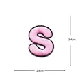 Pink letter S embroidered patch, DIY garment accessory for clothing repair and decoration, 3.4x2.8cm - Letter S