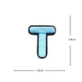 Blue Embroidered Letter T Patch DIY Clothing Accessories Garment Repair Badge 3.4x2.9cm - Letter T
