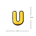 Yellow letter U embroidered patch clothing accessory fabric badge DIY decorative iron on repair - Letter U