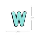 Light blue letter W embroidered patch clothing accessory DIY iron on badge size 3.4x3.6cm - Letter W