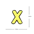 Yellow embroidered letter X patch clothing accessory repair patch DIY decorative badge size 3.4x2.9cm - Letter X