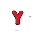 Red embroidered letter Y patch fabric badge apparel accessory DIY decorative patch - Letter Y
