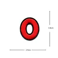 Red embroidered number zero patch for clothing decoration and repair, size 3.4x2.9cm. - Number 0