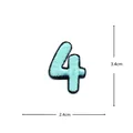 Blauwe nummer 4 geborduurde patch opstrijkbaar badge kleding reparatie accessoire applicatie - Cijfer 4