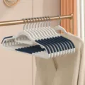 Plastic clothes hangers anti-slip seamless Japanese style adult household clothes rack blue - Traceless Non-Slip Dual Slot Adult Style / Teal