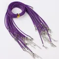 Purple wax cord necklace ropes with lobster clasps DIY jewelry accessories crafting supplies - Purple Cord with Silver Clasp / 45+5cm 1.5mm / Purple