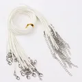 White wax cord necklace rope with lobster clasp DIY handmade jewelry accessories. - White Cord with Silver Clasp / 45+5cm 1.5mm / White