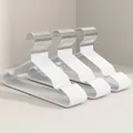 Non-slip white plastic coated clothes hangers with metal hooks for home organization - 10 Pieces Pack / White