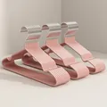 Premium non-slip pink plastic coated clothes hangers with sturdy metallic silver hooks - 10 Pieces Pack / Nordic Pink