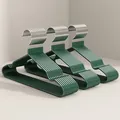 Durable dark green PVC coated non-slip clothes hangers for no-mark garment storage - 10 Pieces Pack / Luxury Green
