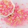 Perle di imitazione colorate miste 3-10mm per la creazione di gioielli fai da te decor - Perle Tonde Perforate / Circa 8000 Pezzi/Pack / Serie Rosa Champagne (NO.31)