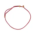 Handmade red woven rope bracelet with 925 silver coin and flower charms for women - Red Woven Coin Flower Style (B6428) / 925 Silver