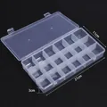 Transparent plastic storage box with multi-compartments for DIY crafts and parts. - 18-Grid Box