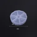 Round transparent plastic storage box, 8cm diameter, 2cm height, multi-compartment organizer. - 6-Grid Round Box