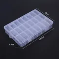 Clear plastic storage box with multi-compartments for beads and craft accessories. - Large 24-Grid Box