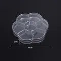 Clear flower-shaped storage box organizer with multi-compartments for small items. - 7-Slot Plum Blossom Box