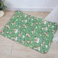 Alfombrilla impermeable lavable para mascotas con patrón de perro de dibujos verde - Cachorro de Luna (Verde Claro)
