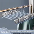 Durable non-slip metal pants hanger with clips for skirts and trousers in Nordic blue - Upgraded / Nordic Blue