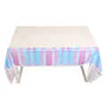Vue détaillée de la nappe jetable à motif d'écailles de sirène pour fête magique - Nappe Écailles de Poisson Sirène / 130x220cm