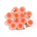 Acrylic Frosted Inner Color Candy Heart Bead Charms with Gold Loop DIY Bracelet Accessories - Frosted Inner Color Round Bead / 10 Pieces Pack / Orange