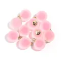 Pink frosted acrylic round pendant beads with gold loop DIY charm jewelry making accessories - Frosted Inner Color Round Bead / 10 Pieces Pack / Pink