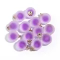 Purple frosted acrylic candy heart round bead charms with golden loops for DIY jewelry making. - Frosted Inner Color Round Bead / 10 Pieces Pack / Purple