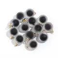 Frosted acrylic candy heart round bead pendants with gold loops for DIY jewelry making. - Frosted Inner Color Round Bead / 10 Pieces Pack / Black