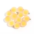 10pcs Frosted Acrylic Candy Heart Beads with Gold Loops for DIY Bracelet Craft Jewelry - Frosted Inner Color Round Bead / 10 Pieces Pack / Yellow