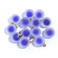 10pcs frosted acrylic inner color round charm pendants with gold loop for DIY jewelry making. - Frosted Inner Color Round Bead / 10 Pieces Pack / Sapphire Blue