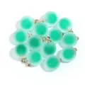 Green Frosted Acrylic Candy Heart Bead Pendants Gold Loop DIY Bracelet Jewelry Accessories - Frosted Inner Color Round Bead / 10 Pieces Pack / Dark Green