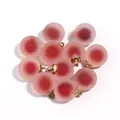 Acrylic frosted candy heart round beads with golden loop pendant for DIY bracelet jewelry making. - Frosted Inner Color Round Bead / 10 Pieces Pack / Burgundy
