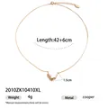 Collana girocollo con ciondolo a mezzaluna e perla, variante in rame oro SKU 2010 - Collana Luna Perla (2010ZK10410XL) / Lunghezza Catena 42 più 6cm Ciondolo 1.5cm