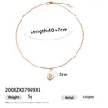 Collana Pendente Perla Barocca Catena Clavicola Oro Variante Dettagli Accessorio SKU Codice - Collana di Perle Foglia d'Oro (2008ZK07989XL) / Lunghezza Catena 40 più 7cm